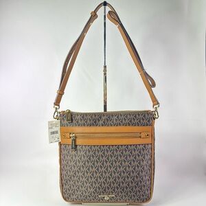 NWT Michael Kors Jet Set Charm Long Crossbody Acorn/Brown